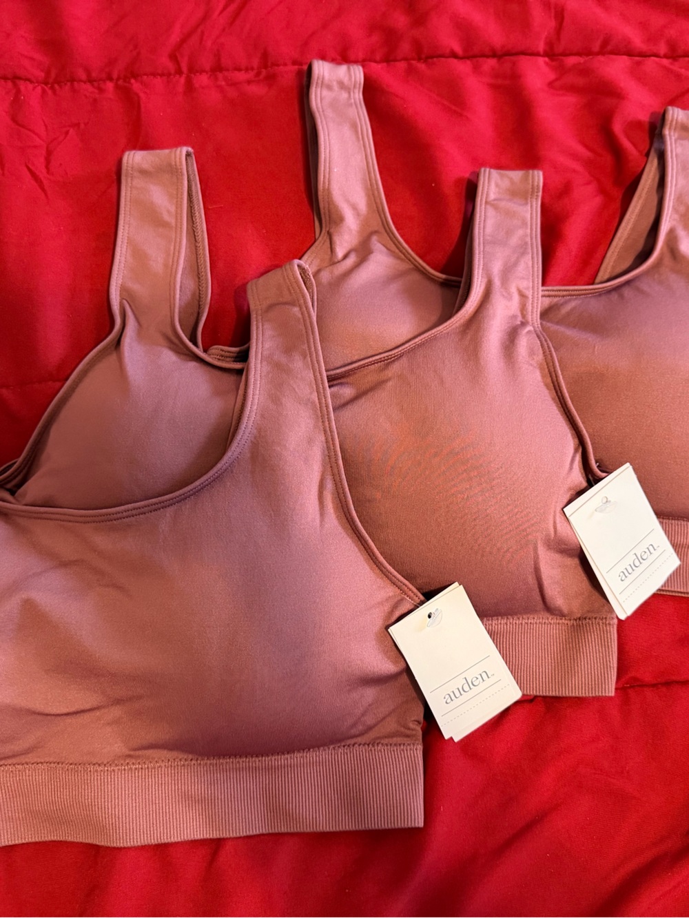 Auden Mauve Seamless Scoop Bralette - 3 Pack